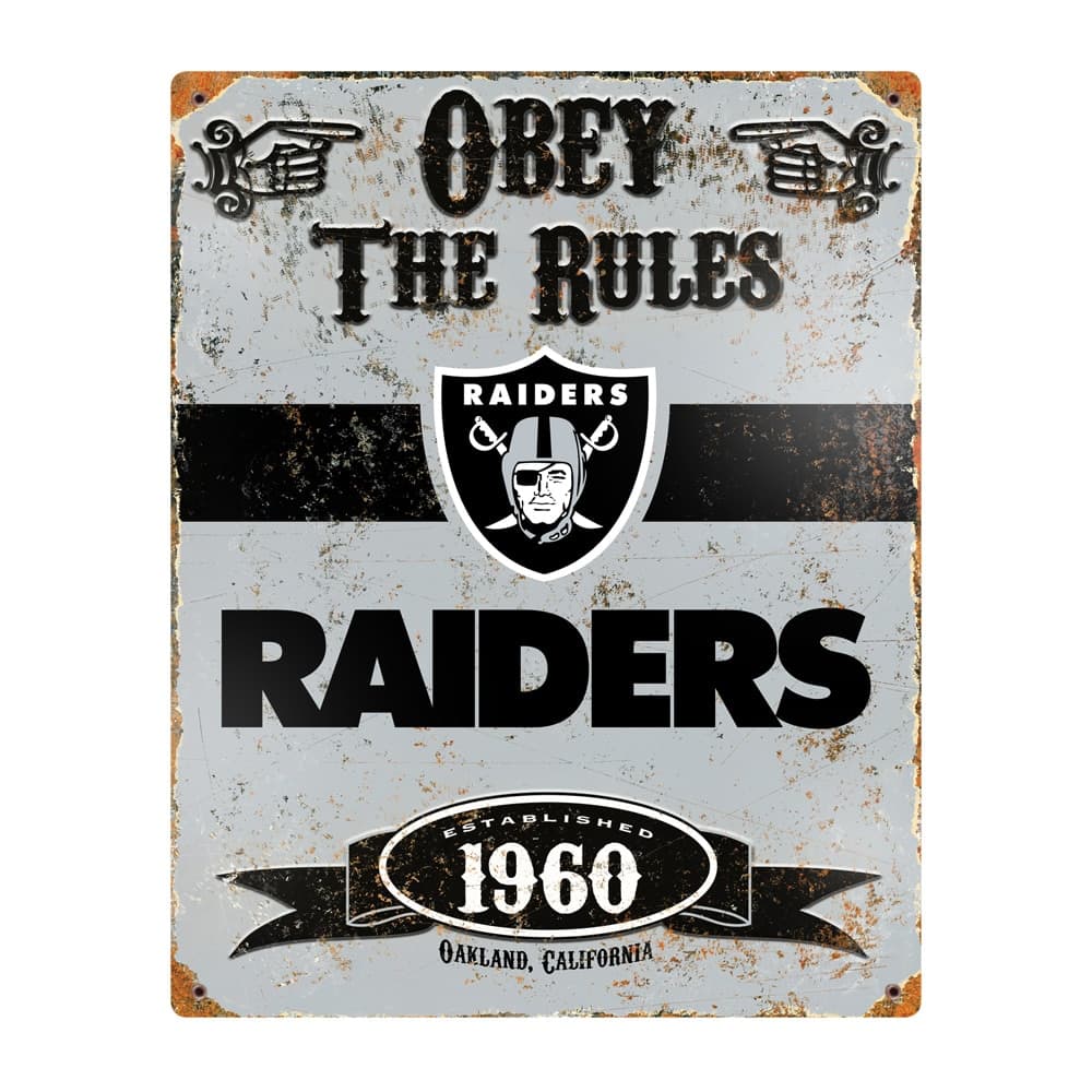Las Vegas Raiders Pub-Style Embossed Metal Sign